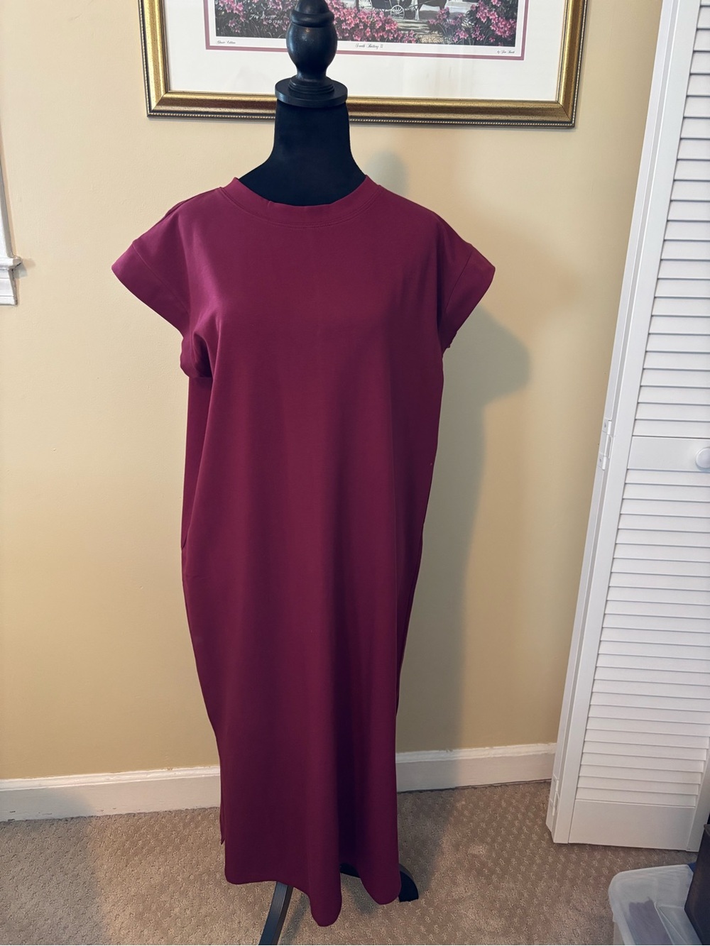 Zenana Outfitters Wine-Red Maxi Tee Dress